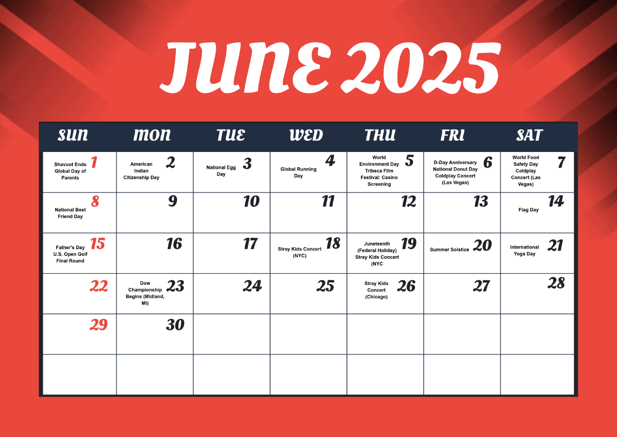 Free June 2025 Calendar Events Template To Edit Online Free June 2025 Calendar Events Template To Edit Online