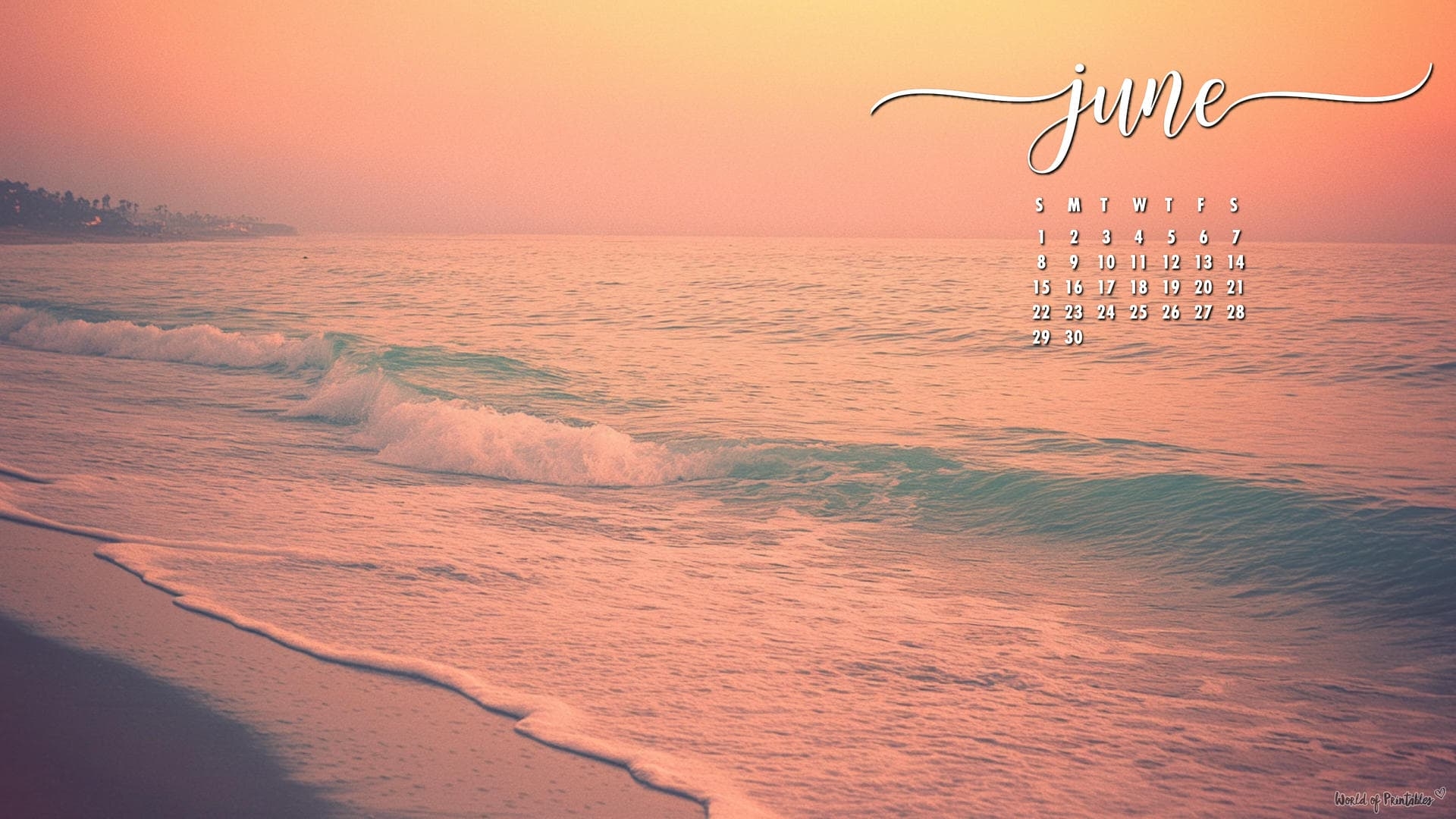 Desktop Calendar Wallpaper June 2025