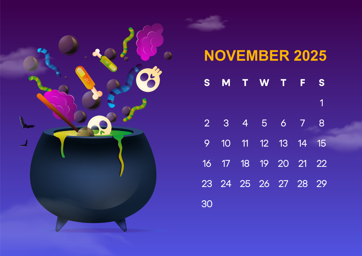 November 2025 Calendar Background Desktop