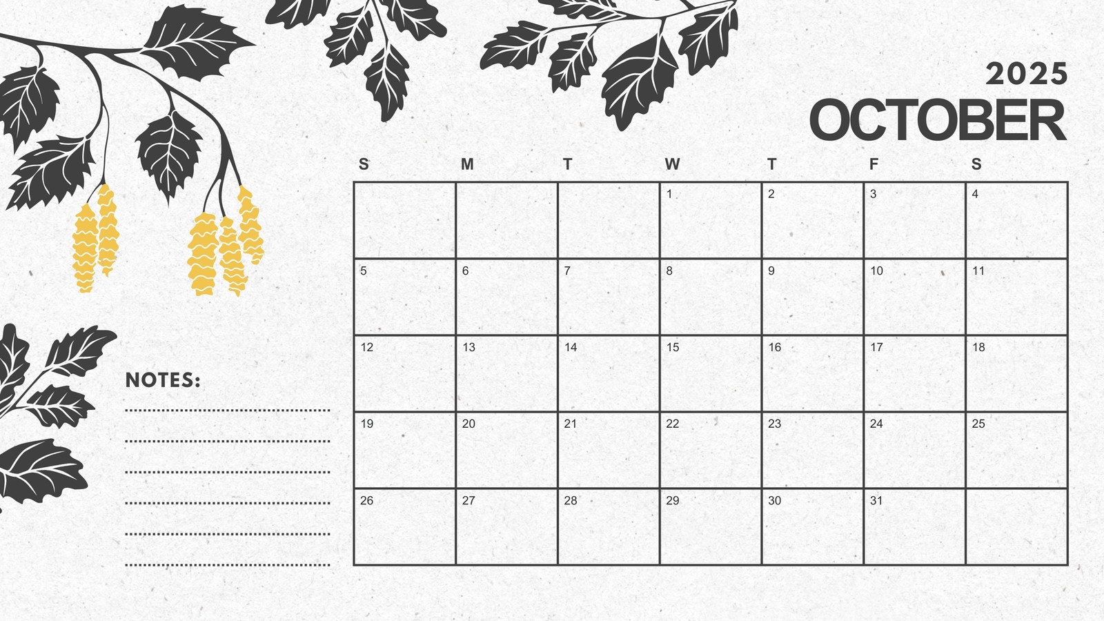 Free October 2025 Calendar Templates To Customize Canva