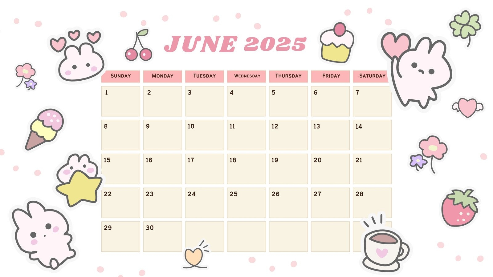 Free Printable Custom June 2025 Calendar Templates Canva