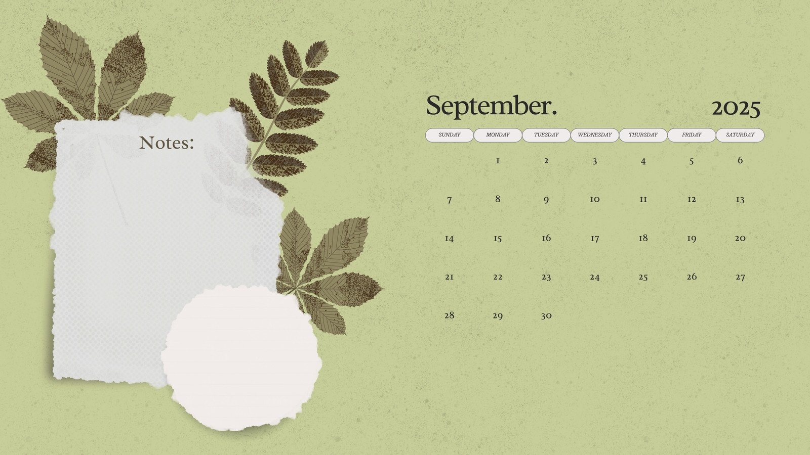 Canva September 2025 Calendar