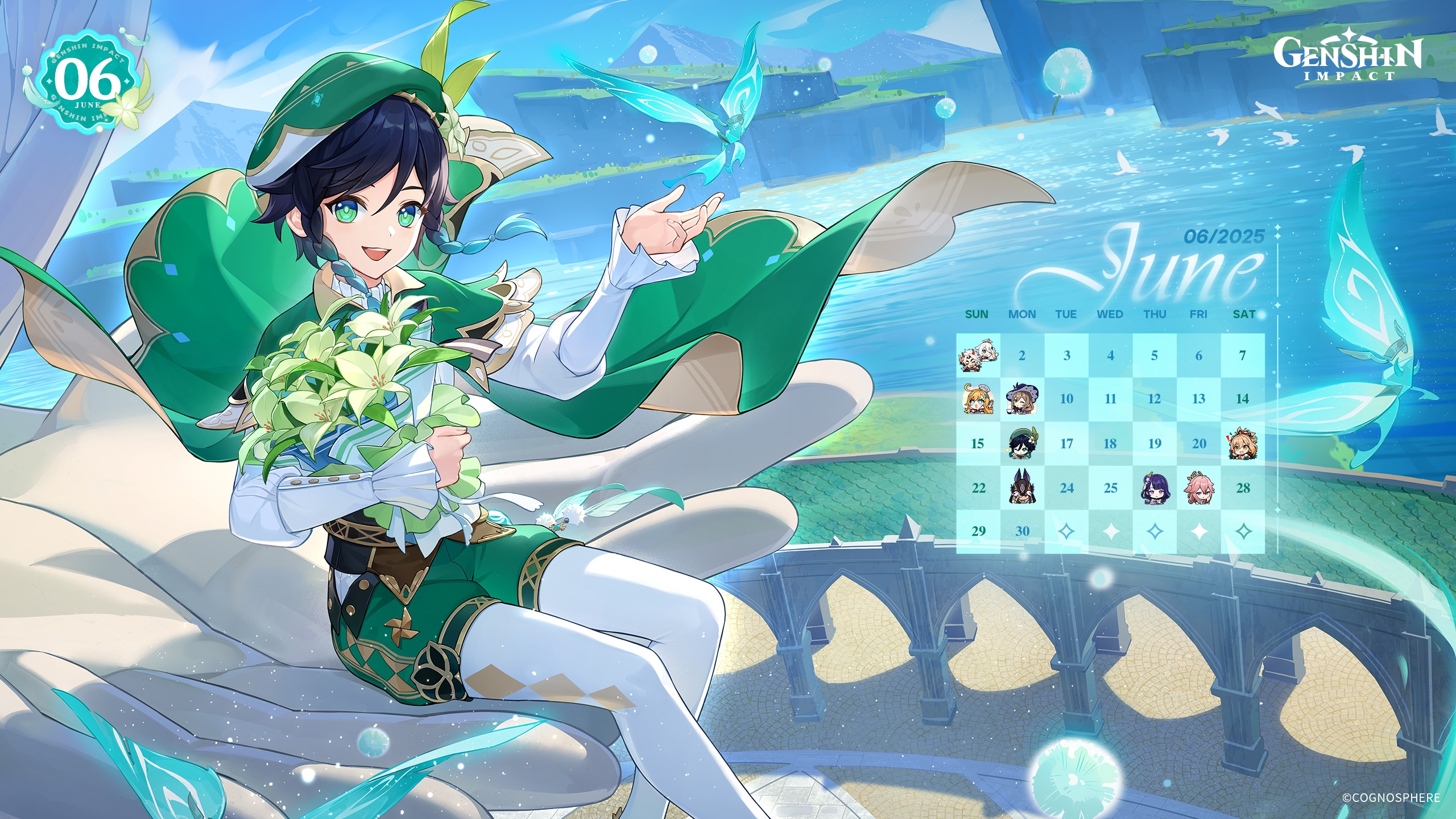 Genshin Impact June Calendar Wallpapers