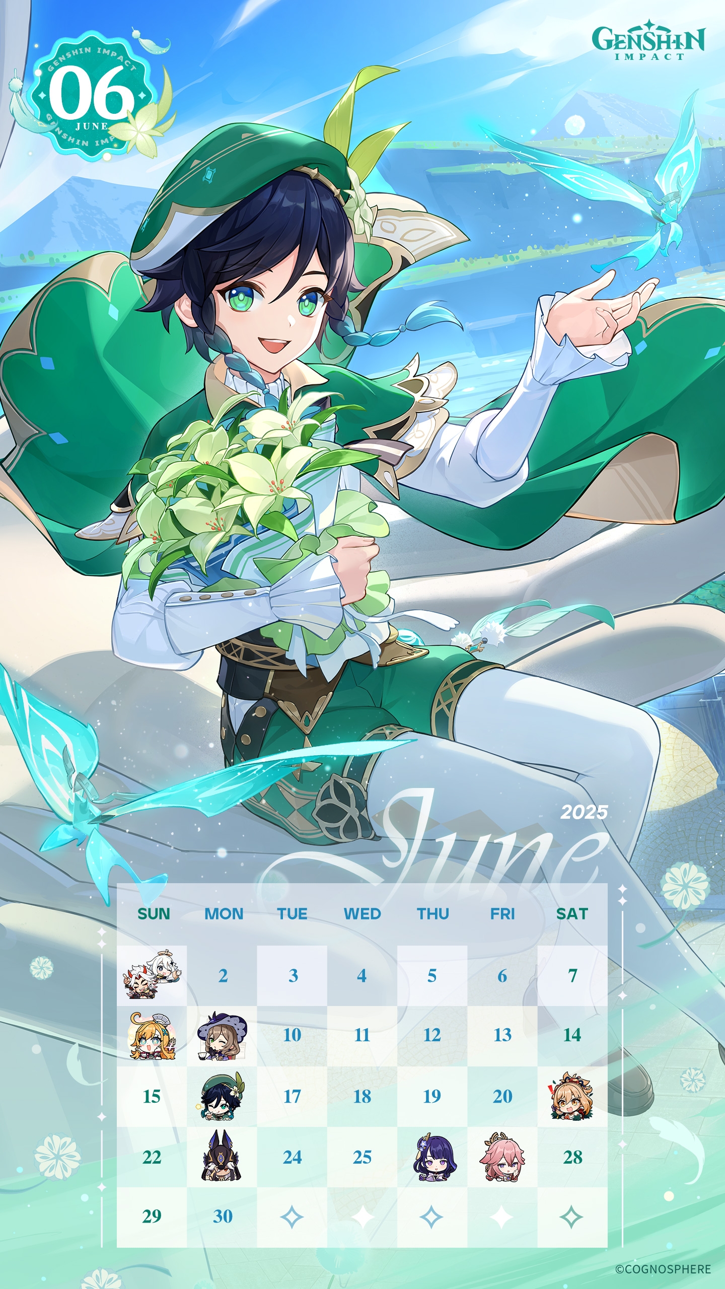 Genshin Impact June Calendar Wallpapers