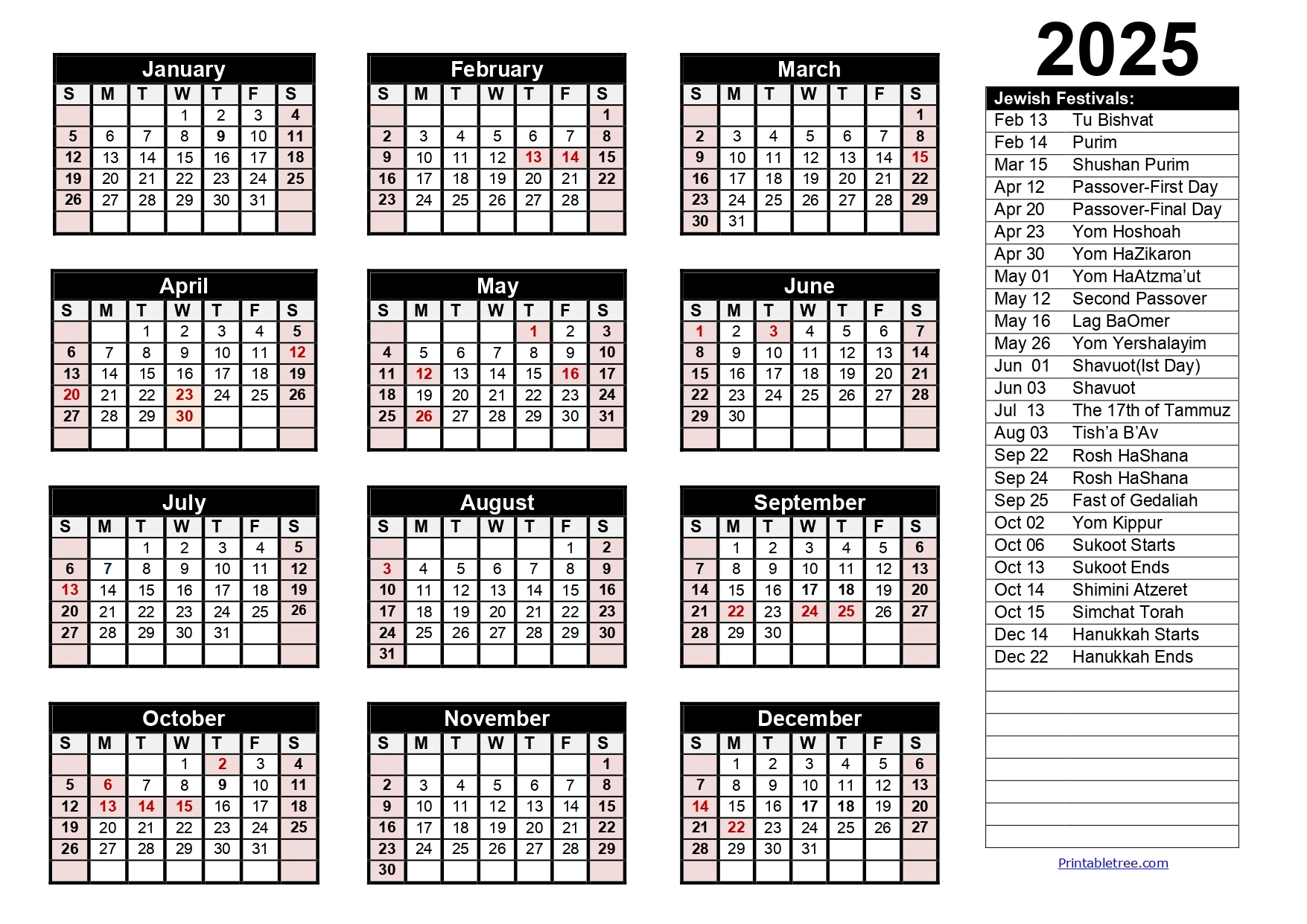September 2025 Calendar With Jewish Holidays
