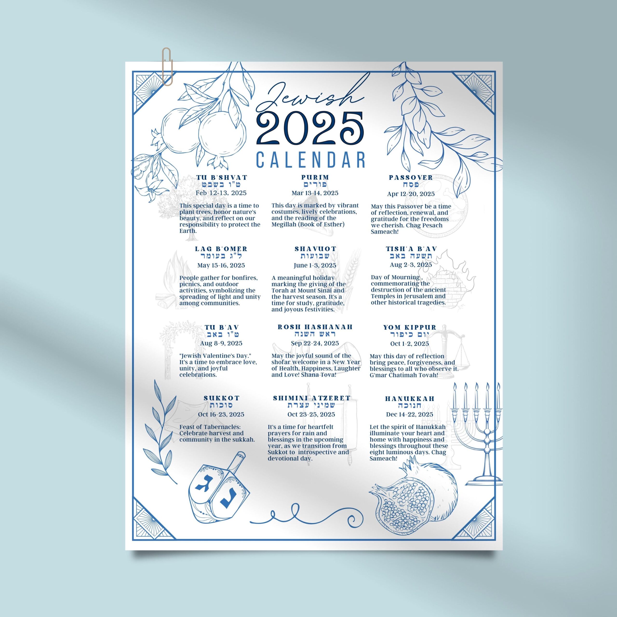 October 2025 Calendar With Jewish Holidays