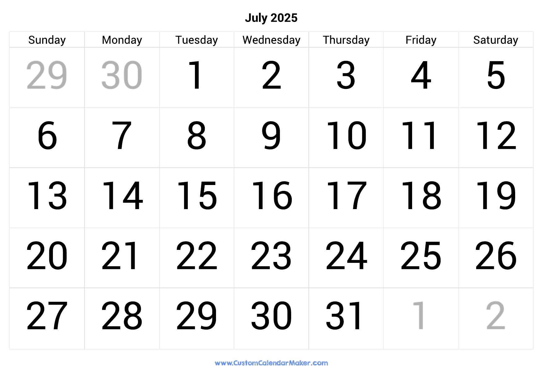 23 July 2025 Day Calendar