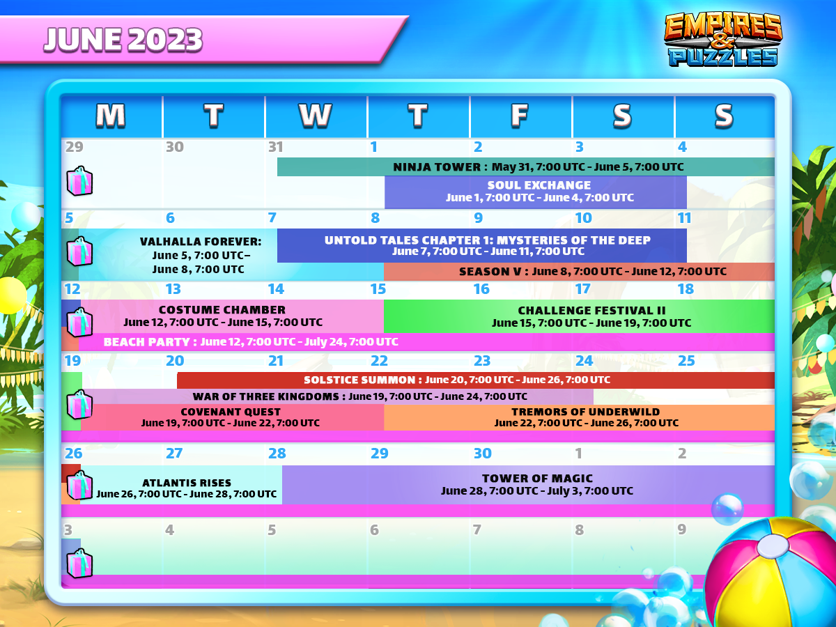 June 2023 Calendar Of Events Empires U0026 Puzzles