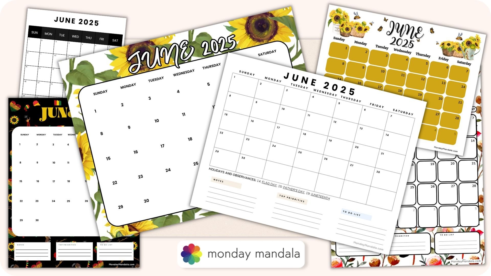 June 2025 Calendar 52 Free PDF Printables 