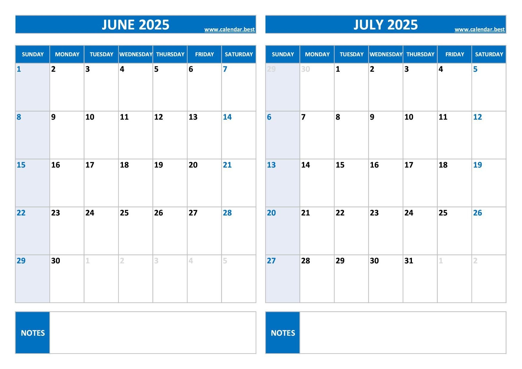 Calendar For June 2025 With Holidays
