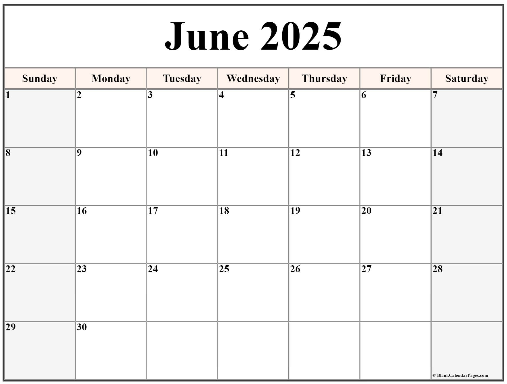 June 2025 School Calendar