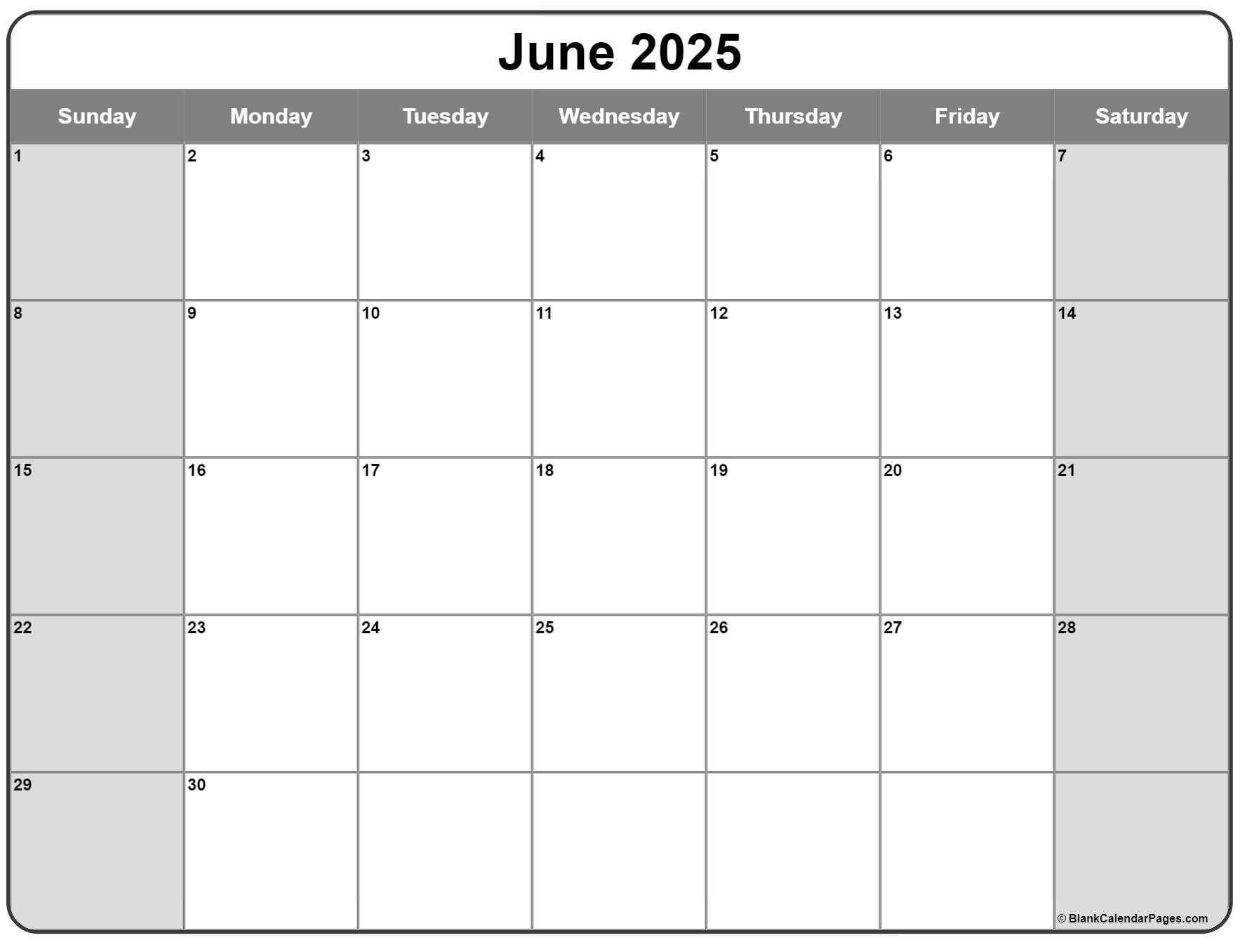 June 2025 Calenda