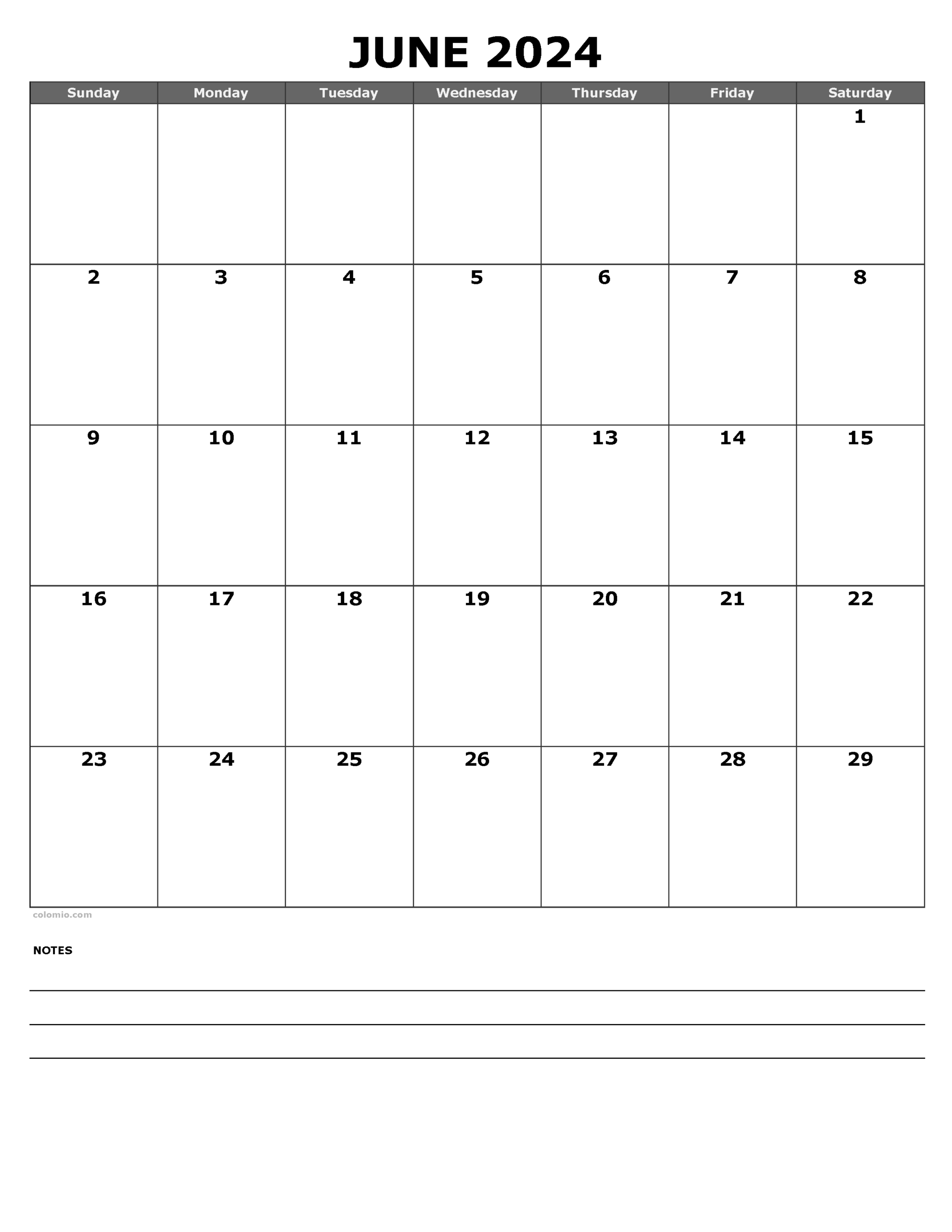 June 2025 Calendar Free Printable PDF XLS And PNG