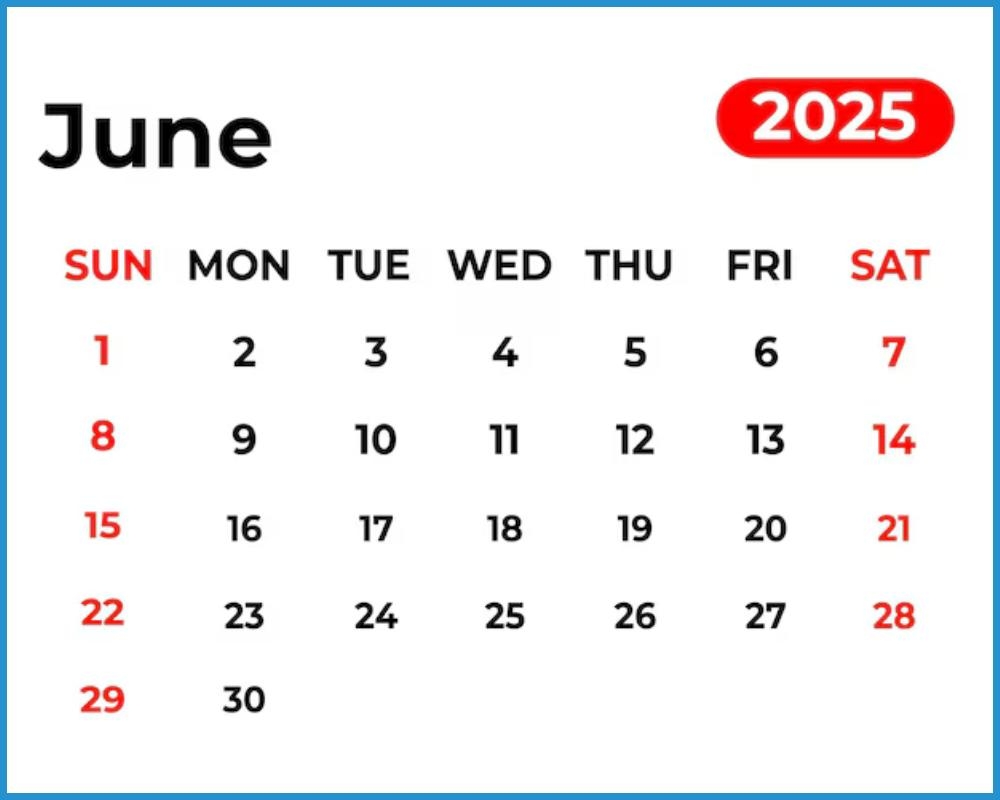 June 2025 Calendar In Hindi 2025 