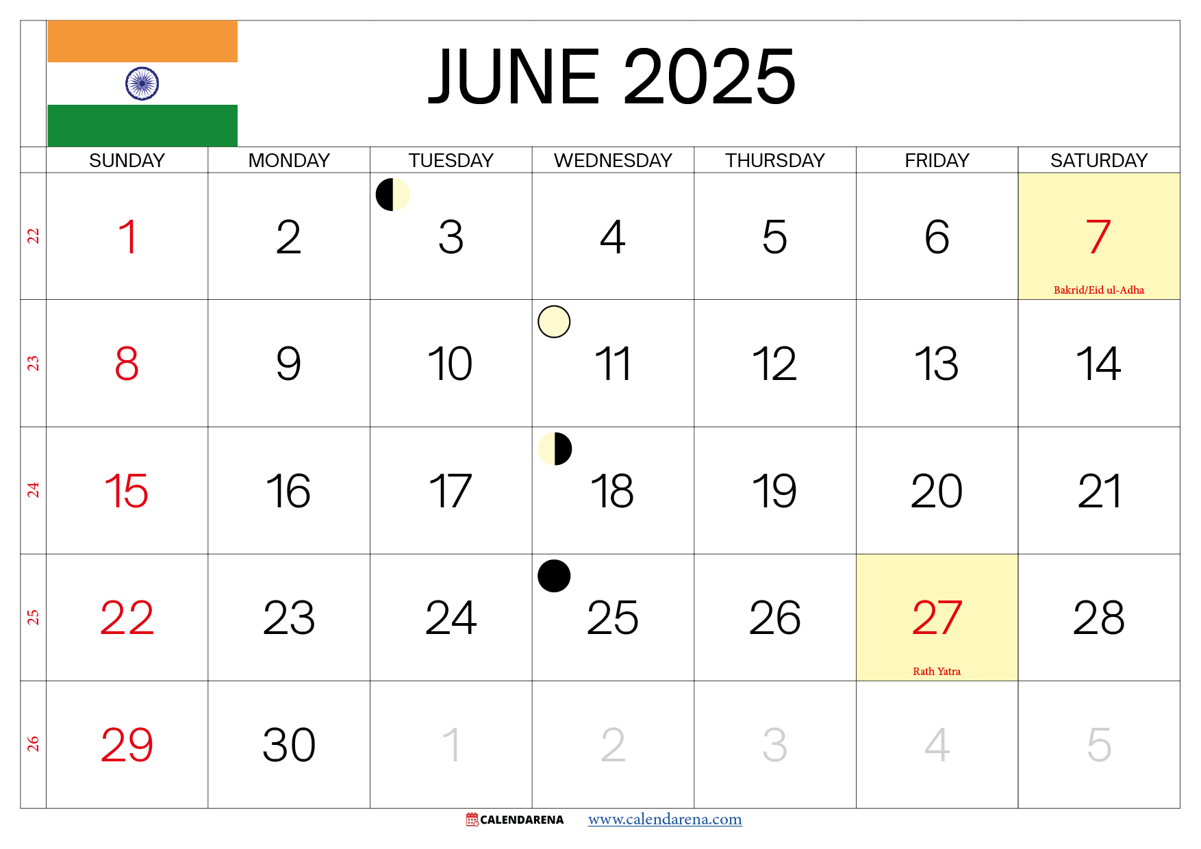 June 2025 Tamil Calender