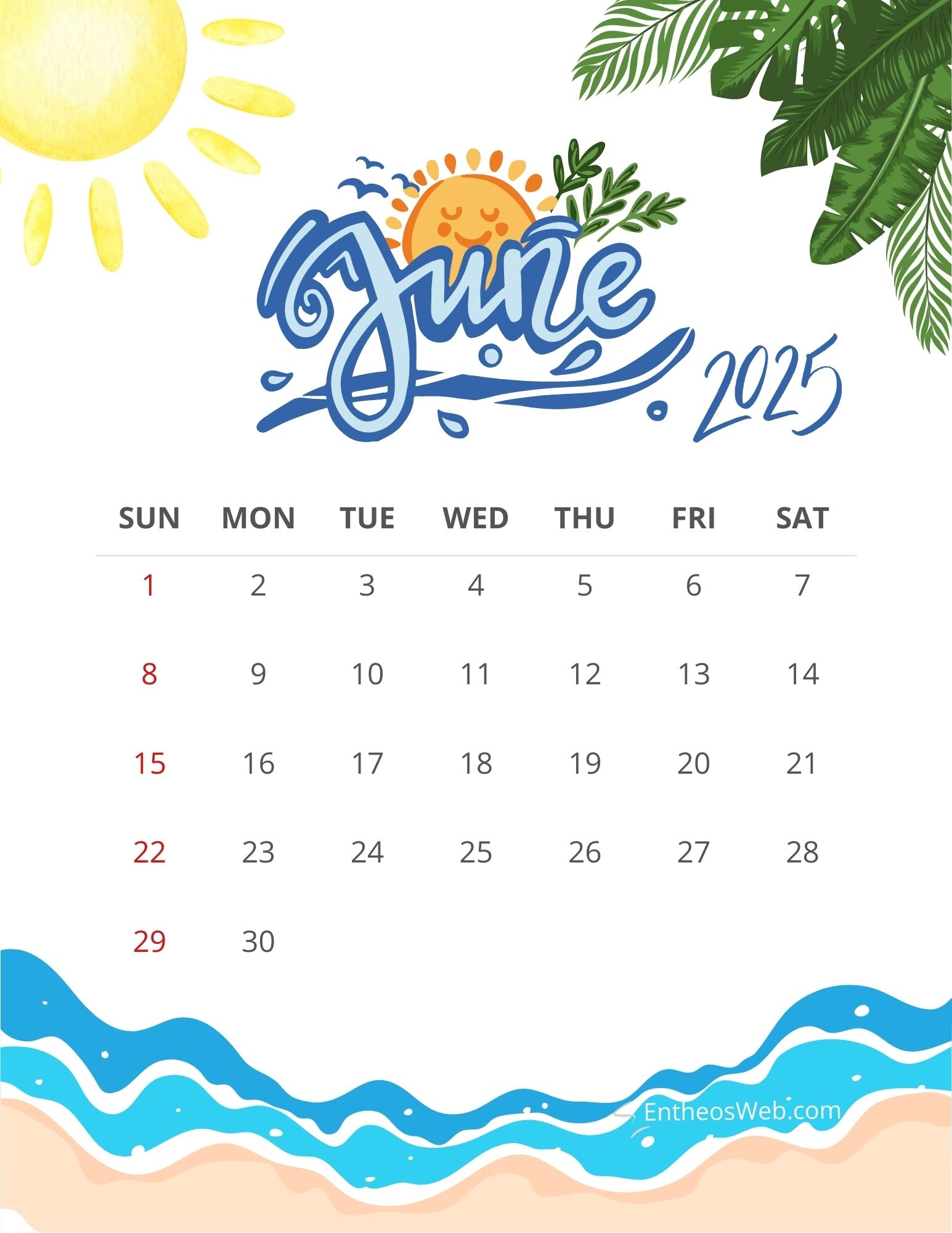 Calender Page June 2025