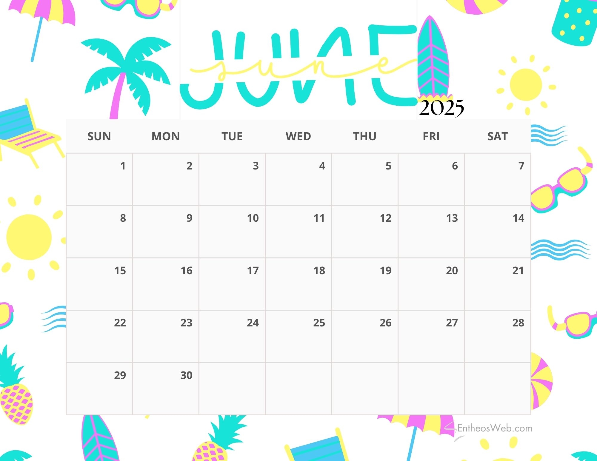 June 2025 Calendar Ideas