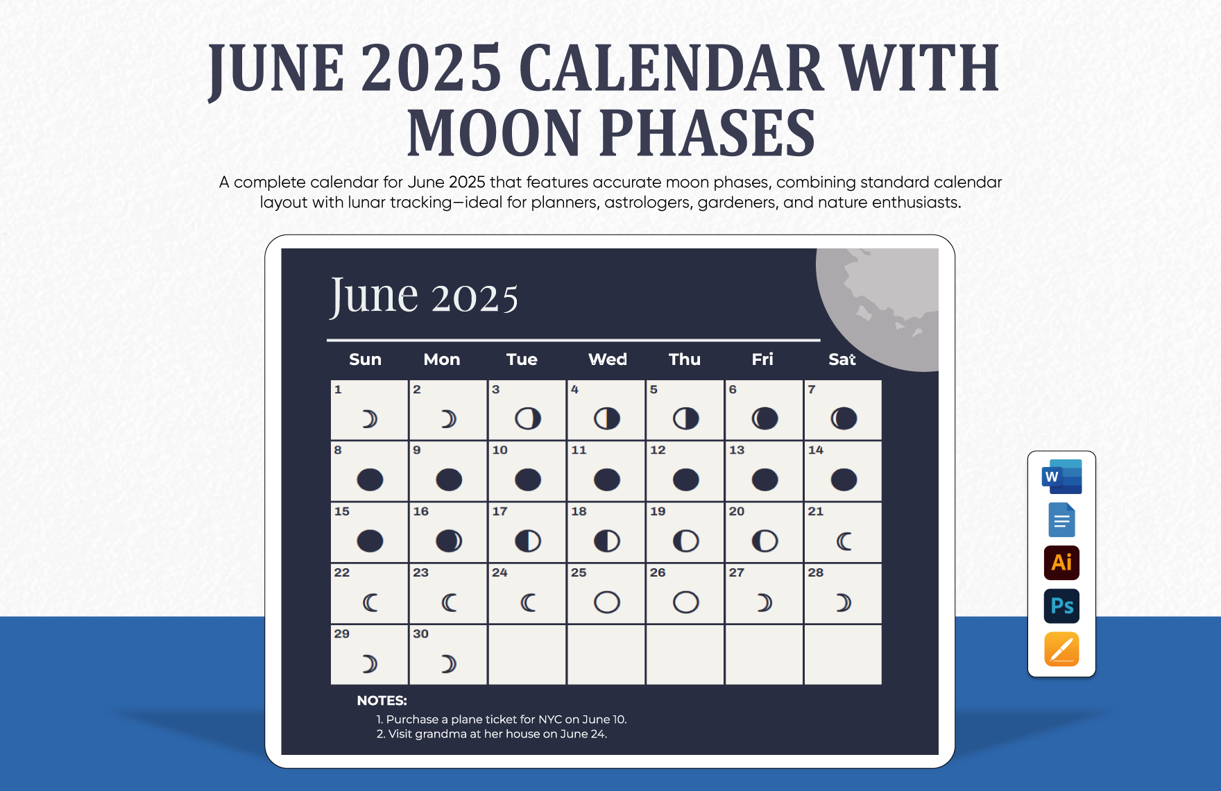 Calendar June 2025 Ppt Template Microsoft