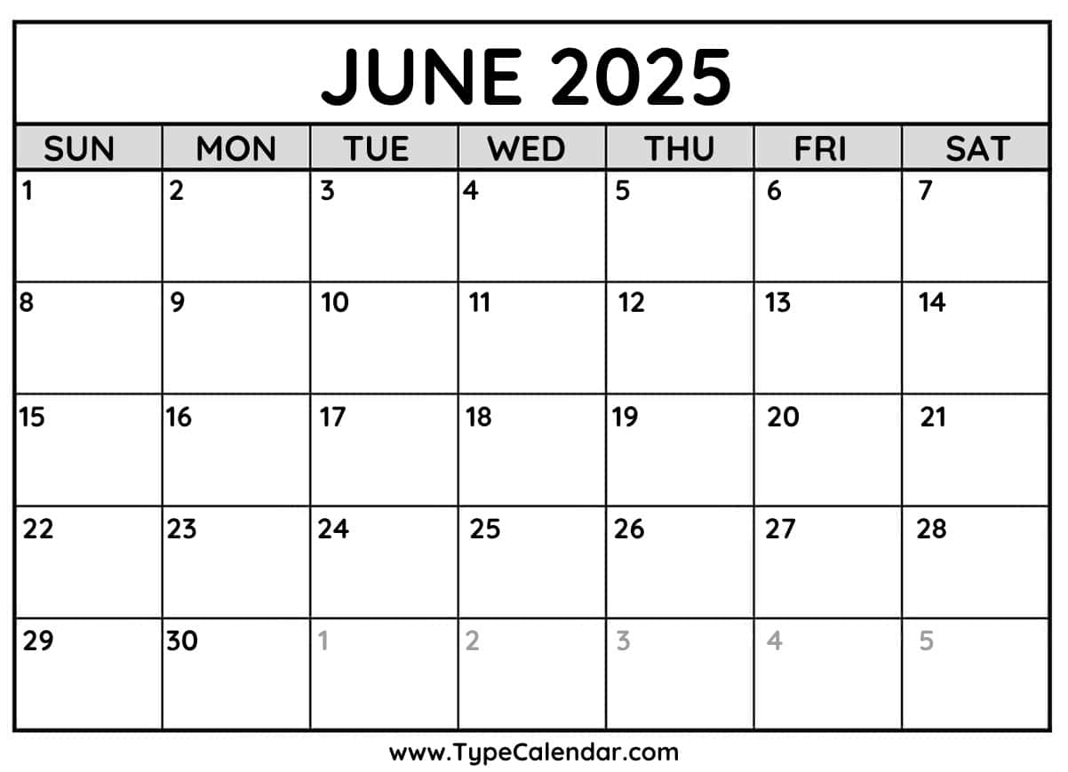 June 2025 Calendars Free Printable Templates