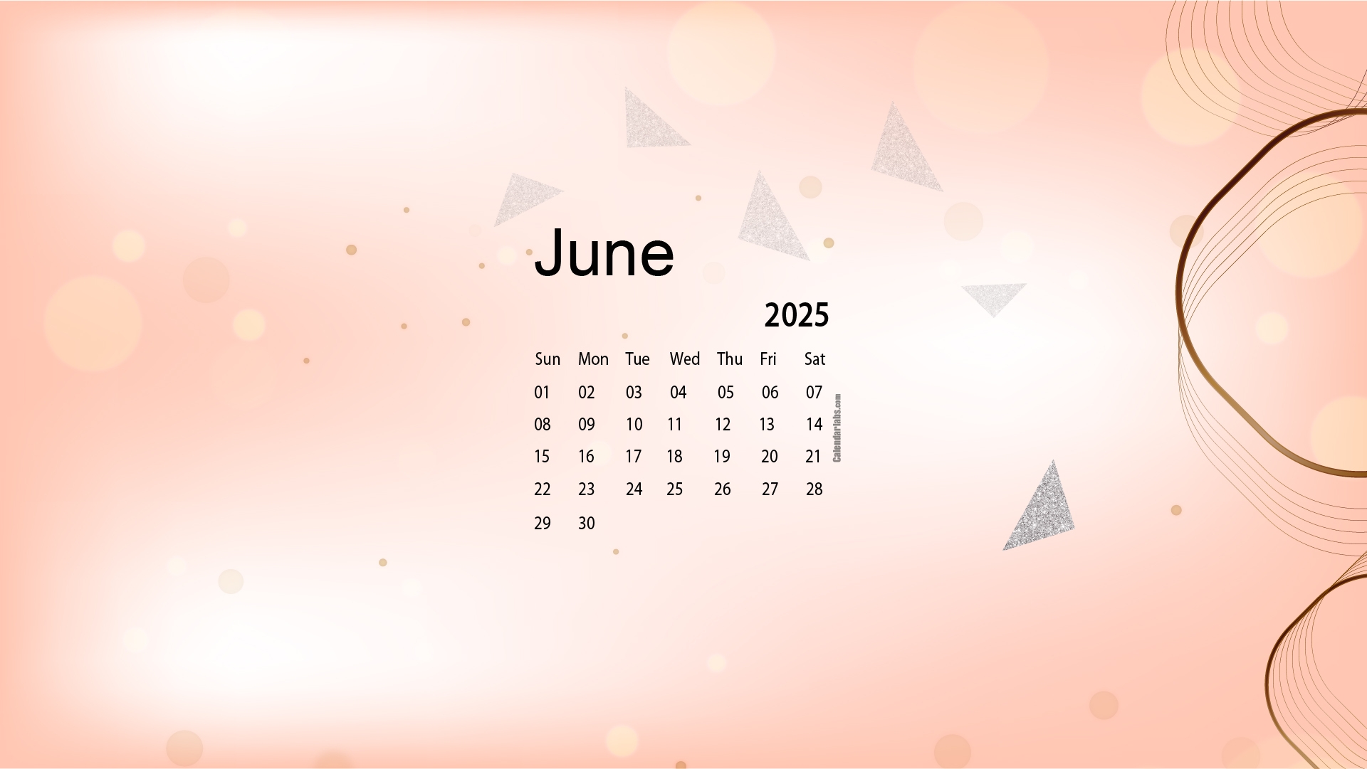 June 2025 Desktop Calendar Wallpaper