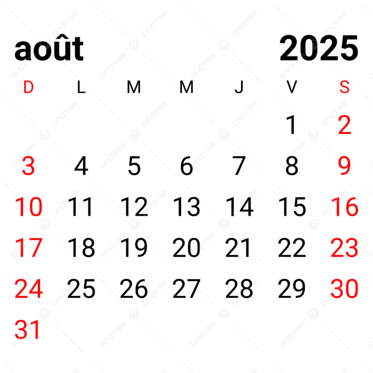 Kalender Perancis Bulanan Agustus 2025 Vektor Kalender Perancis Bulanan Agustus 2025 Vektor Kalender Perancis Bulanan Agustus 2025 Kalender Agustus 2025 PNG Dan Vektor Dengan Background Transparan Untuk Unduh Gratis