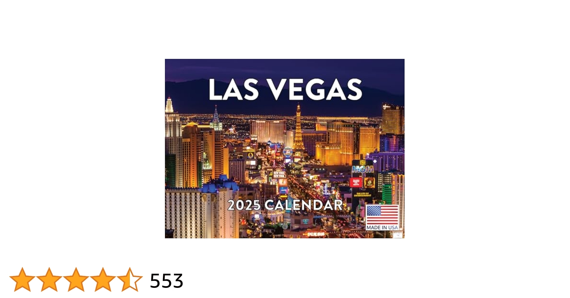 Las Vegas Calendar 2025 Monthly Wall Calender 12 Month