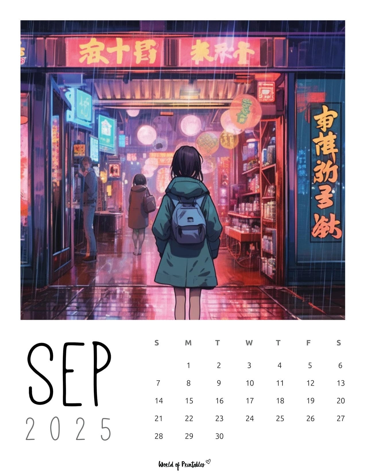 Anime Calendar Wallpaper August 2025