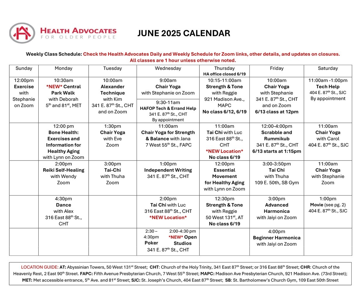 Monthly Calendar HAFOP