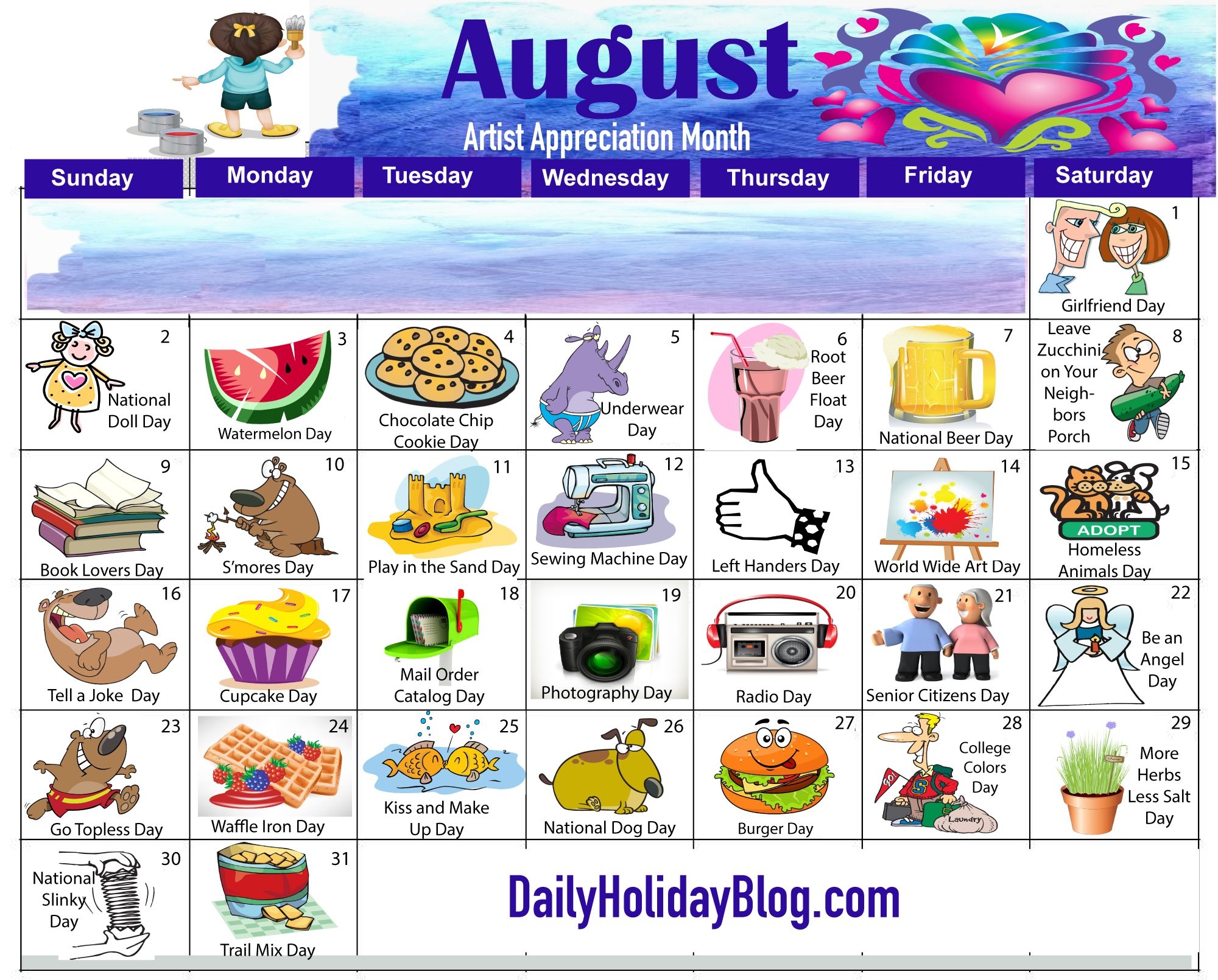 National Days August 2025 Calendar