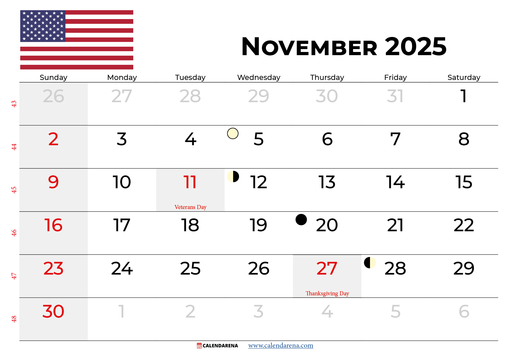 November 2025 Calendar Free Printable U0026 Online