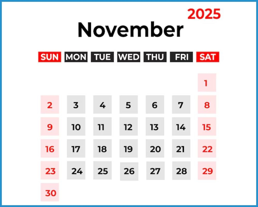 November 2025 Calendar In Hindi 