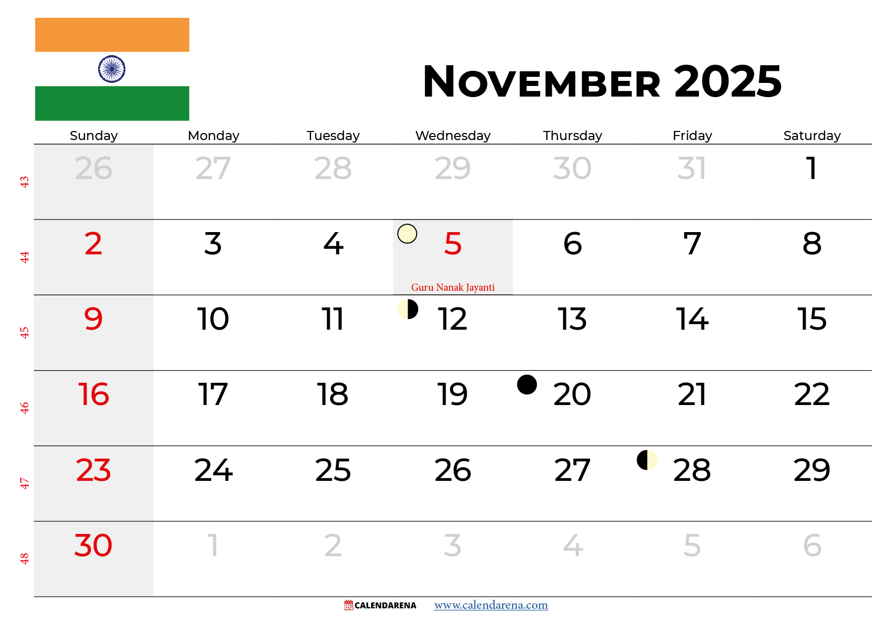 November 2025 Calendar And Holidays