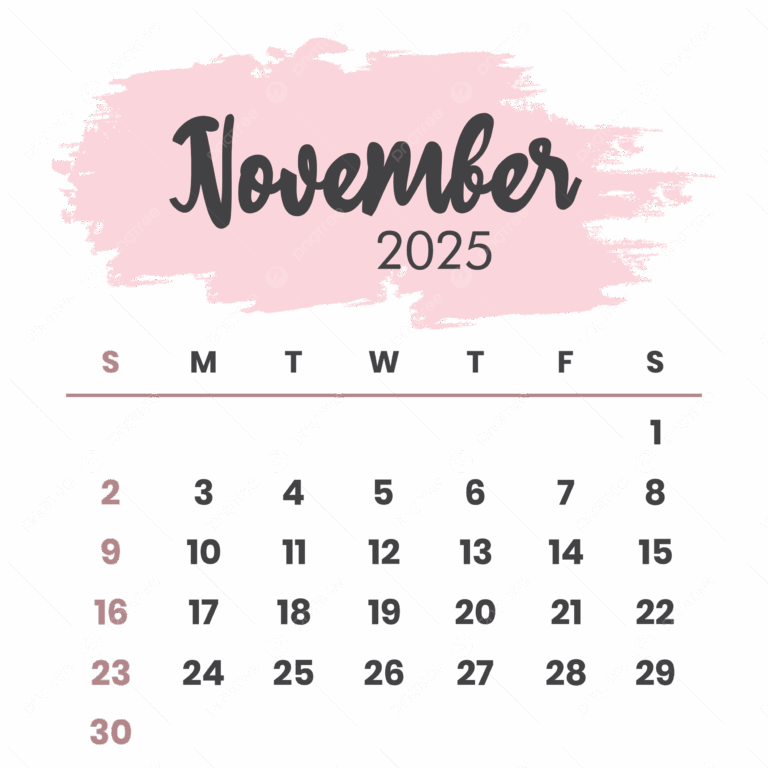November 2025 Calendar Layout Printable Overlay Organize Task Or Event Vector November 2025 November 2025 Calendar 2025 Calendar PNG And Vector With Transparent Background For Free Download