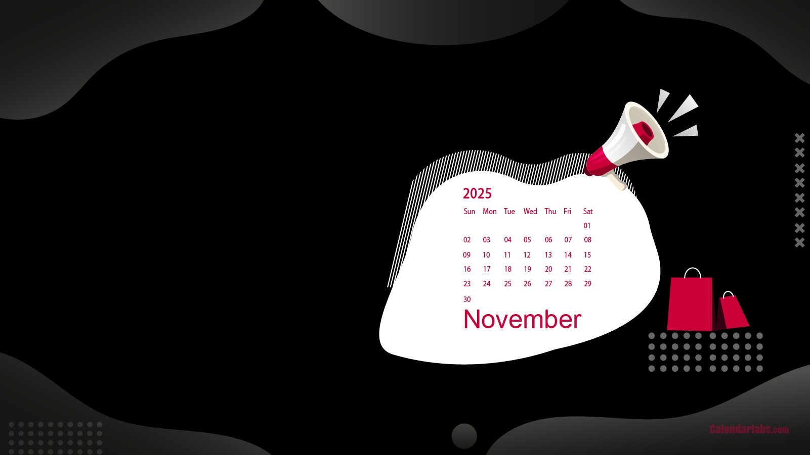 November 2025 Calendar Desktop Background