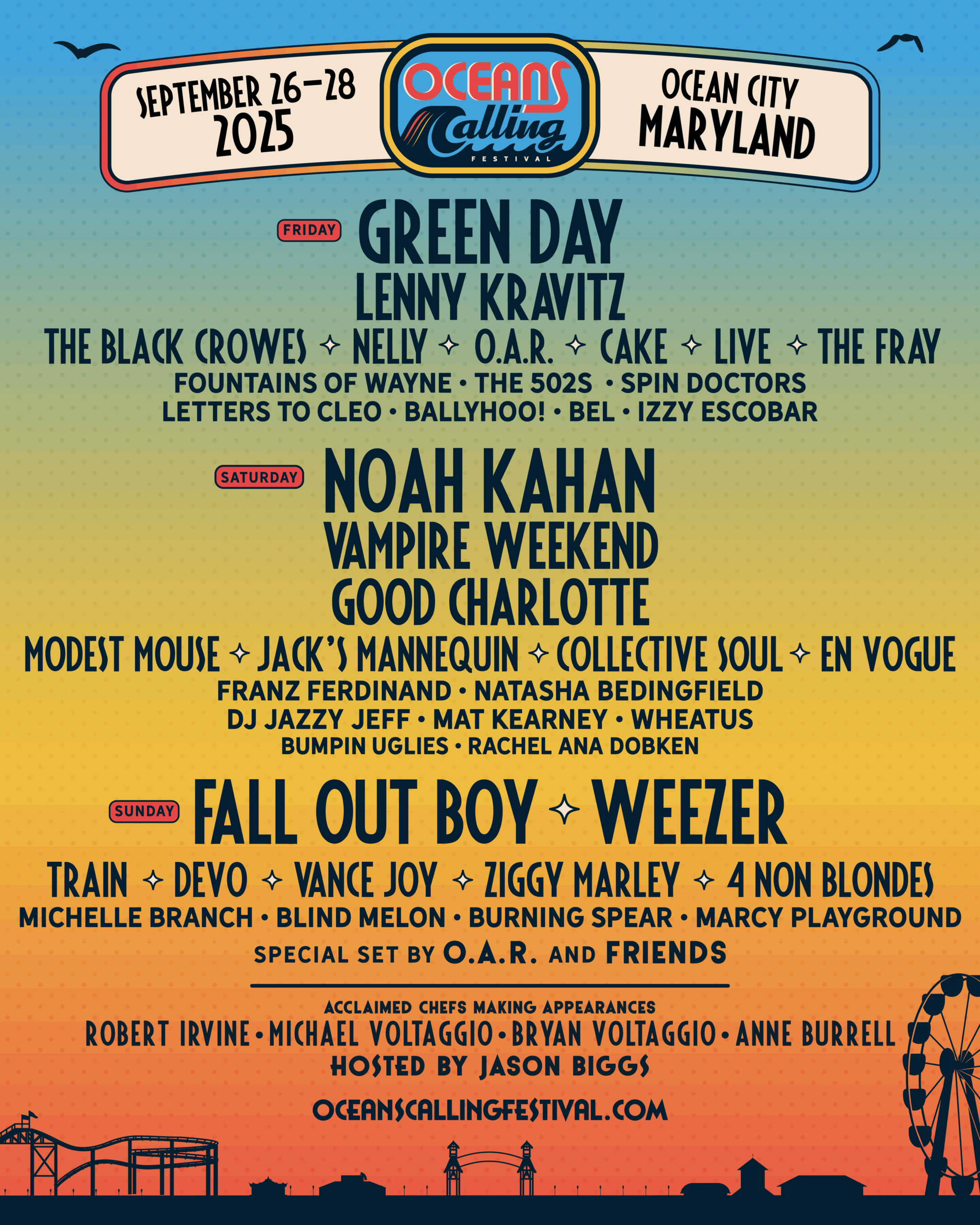 Oceans Calling Festival Sep 26 28 2025 Ocean City MD