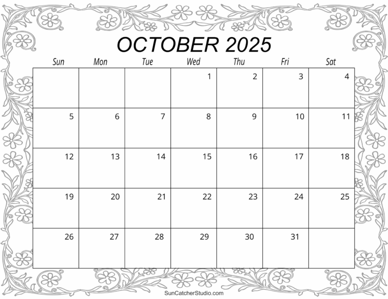 October 2025 Calendar Free Printable Free Printables 