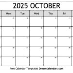 October 2025 Calendar Free Printable With Holidays And Observances