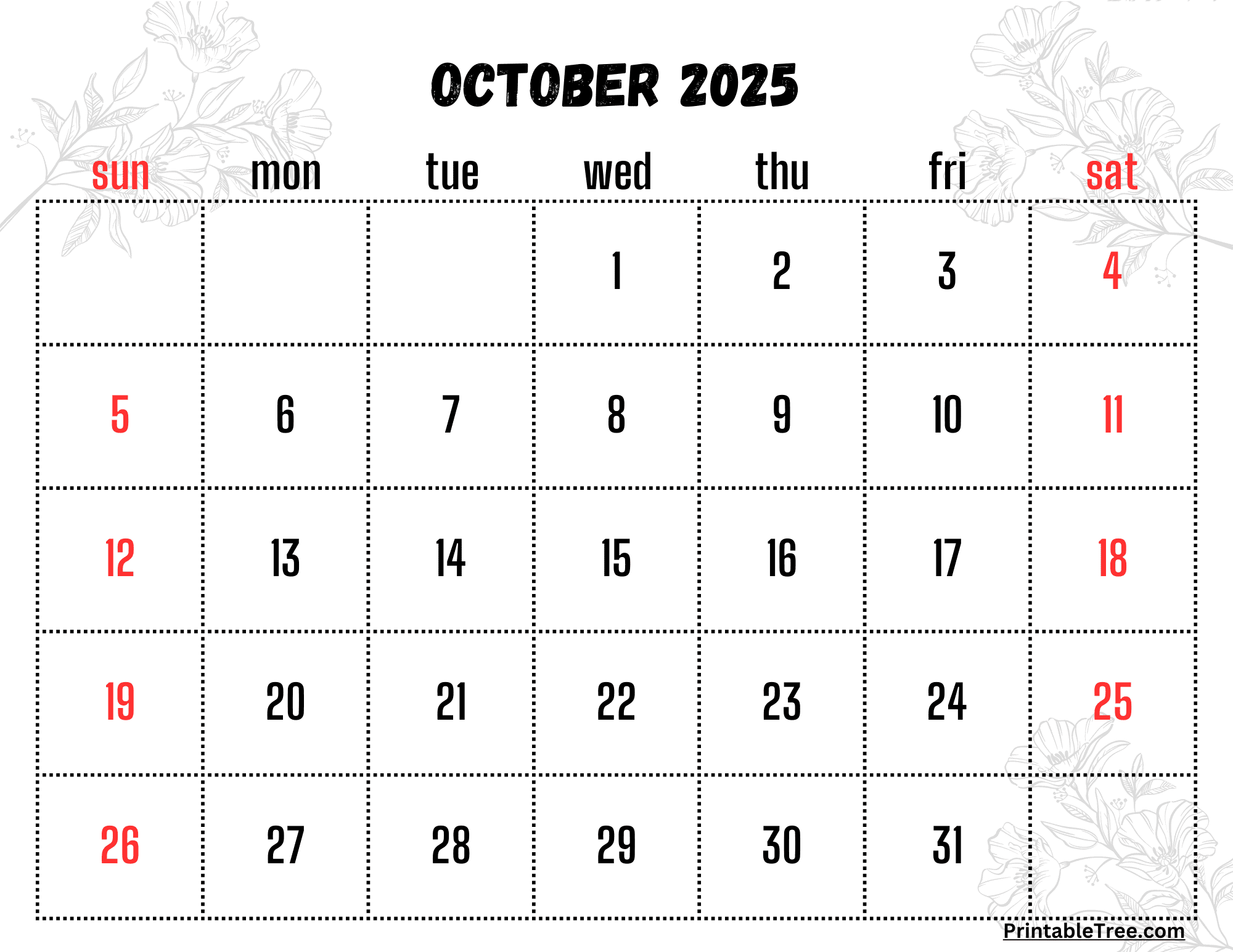 Us Calendar October 2025