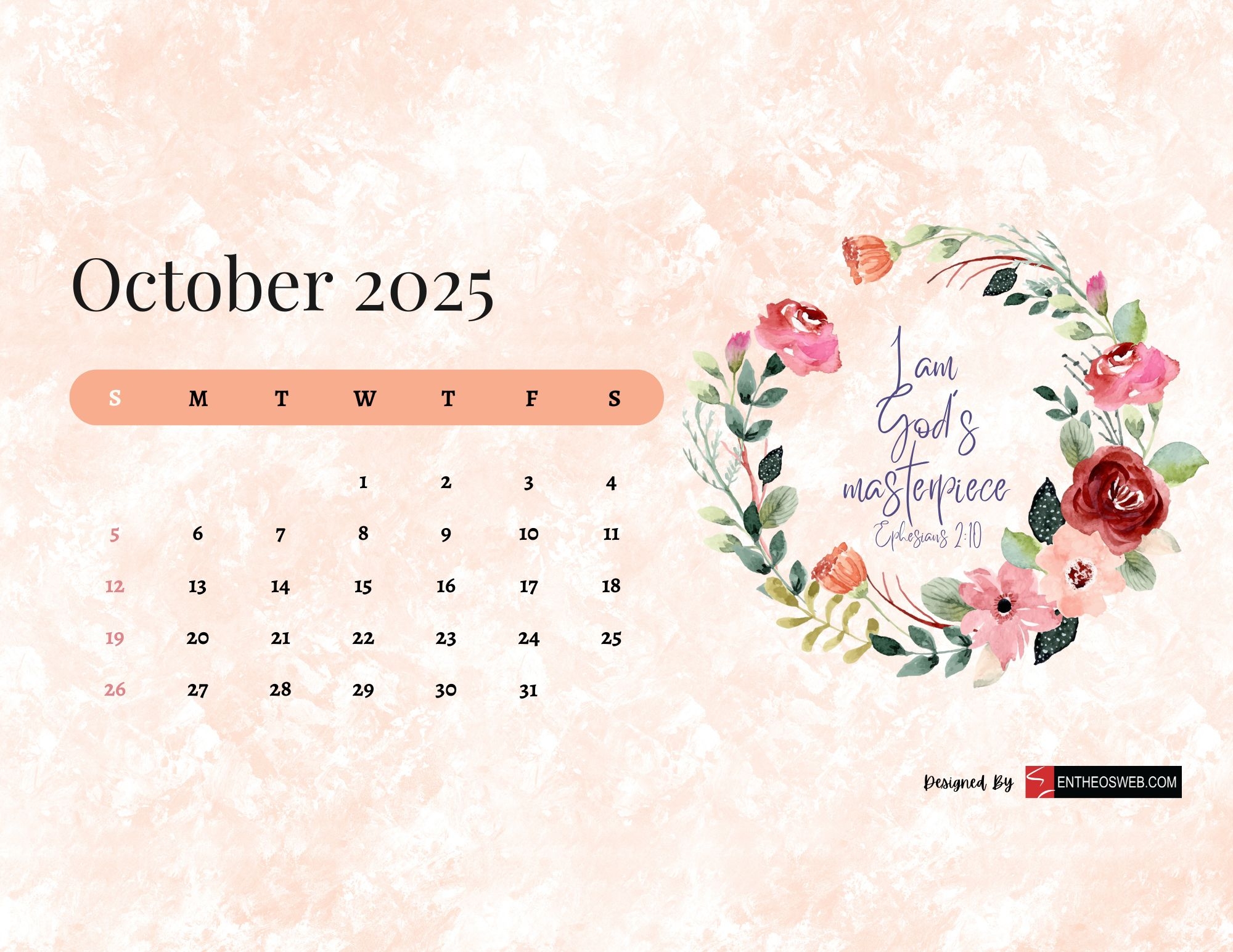 October 2025 Calendar Background