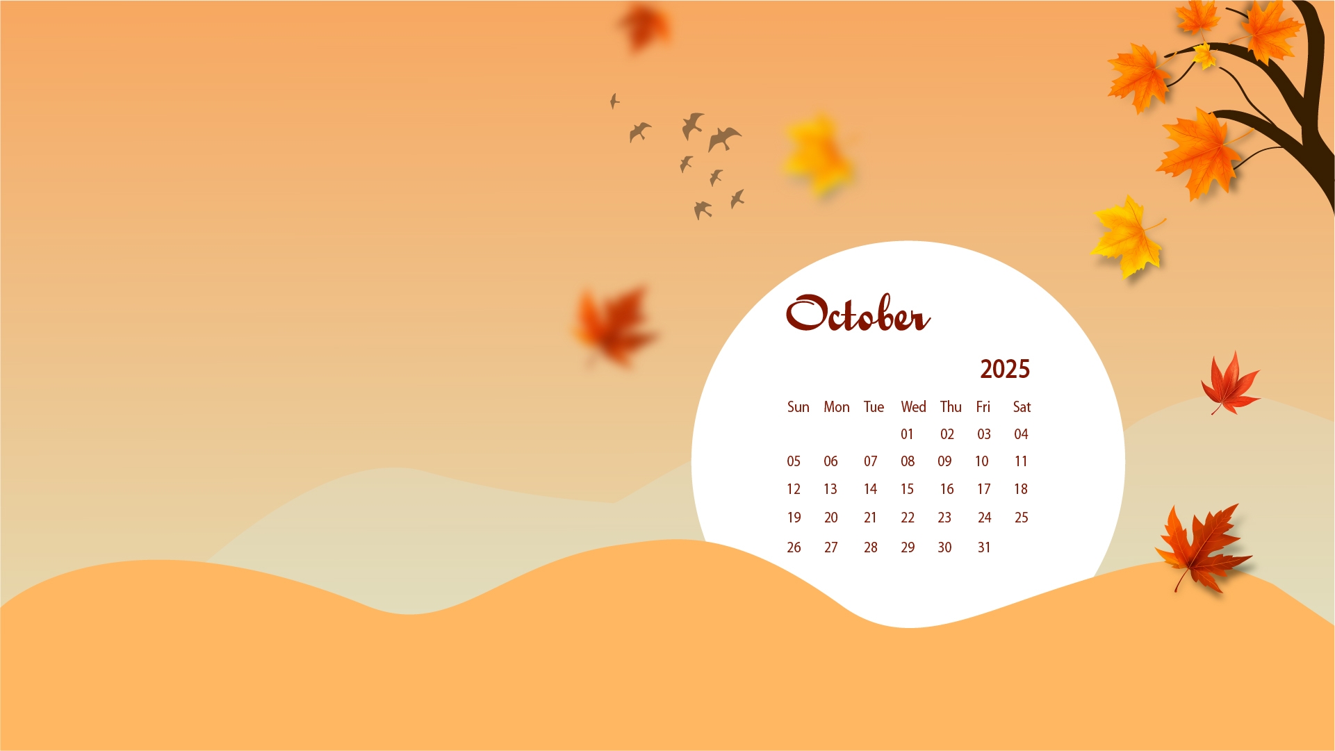 Fall October 2025 Calendar