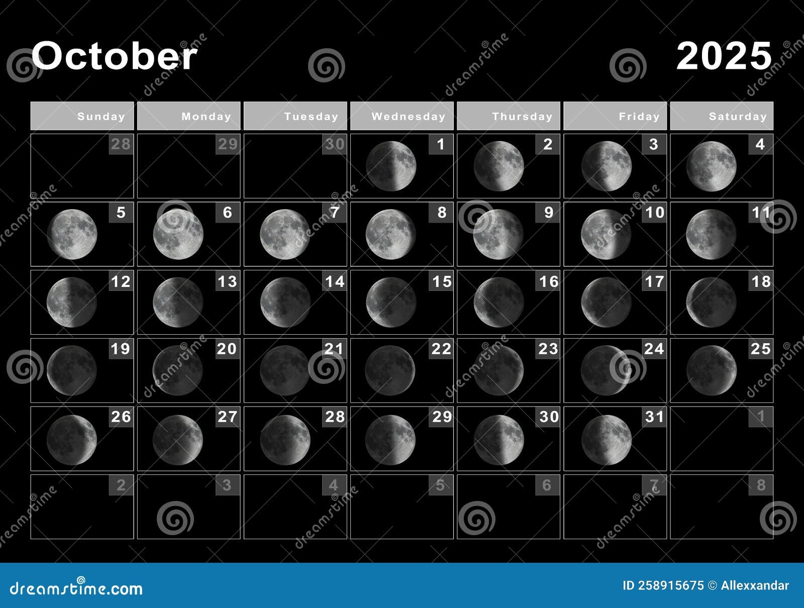 Lunar Calendar For October 2025