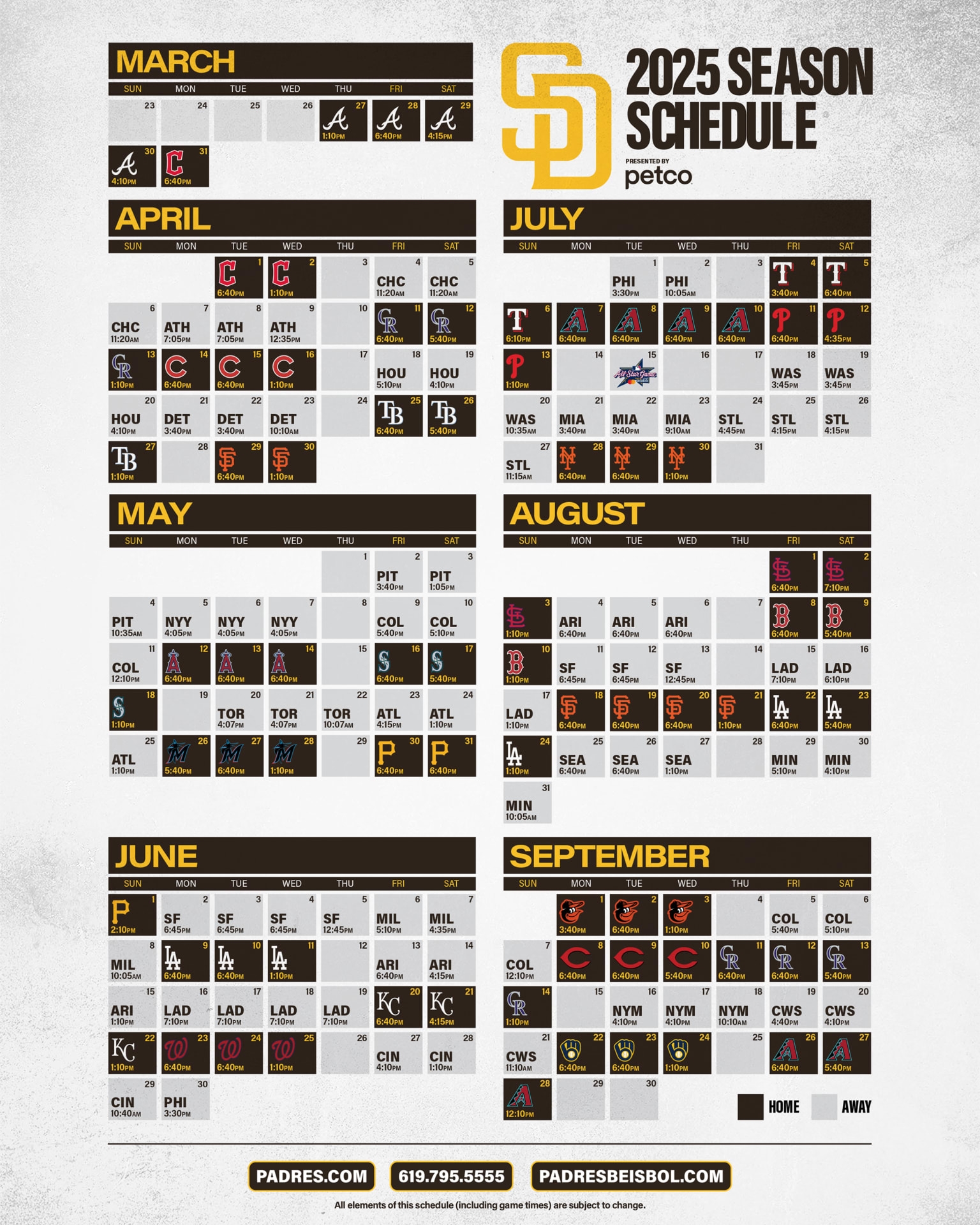 Padres Printable Schedule San Diego Padres