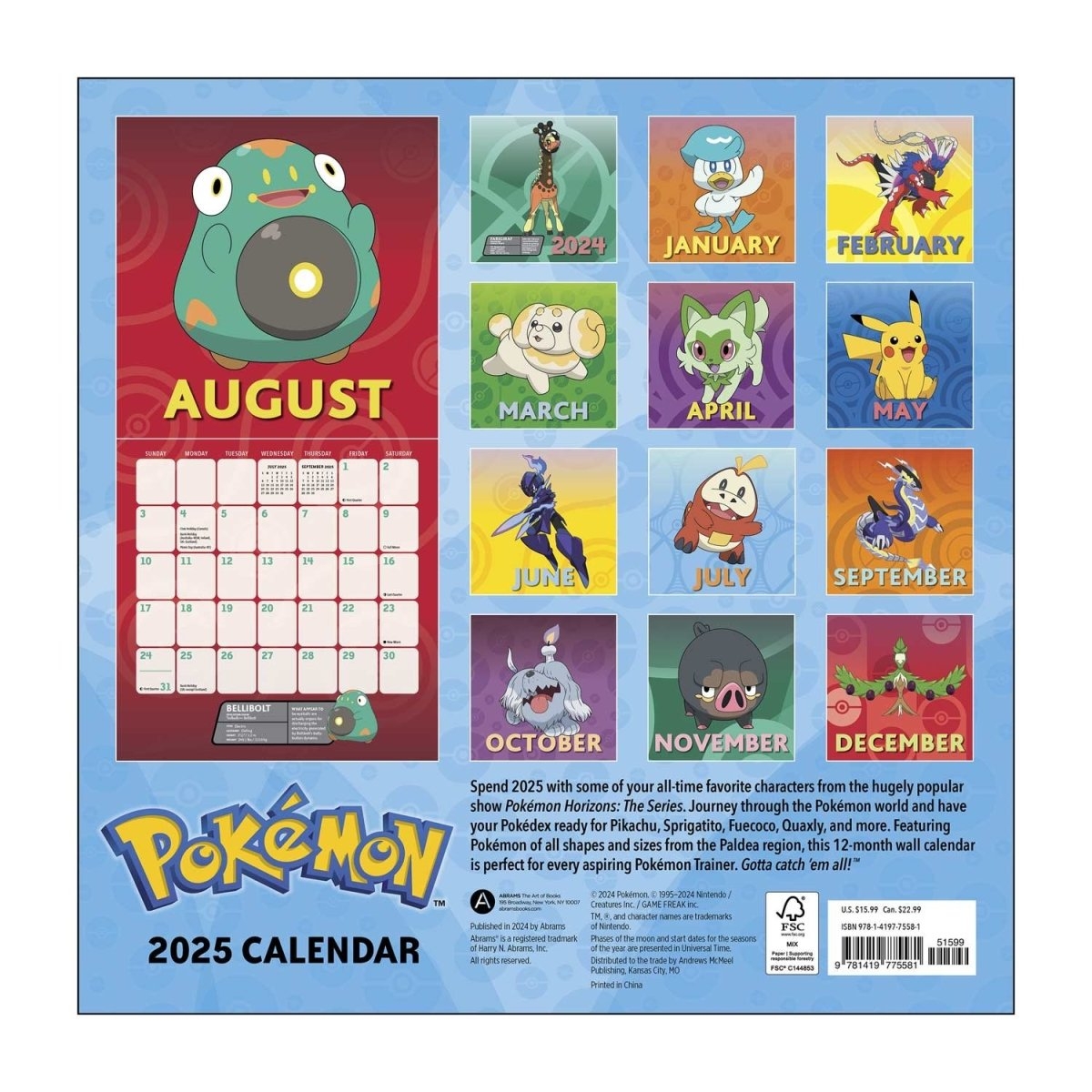 Pok mon 2025 Wall Calendar Pok mon Center Official Site
