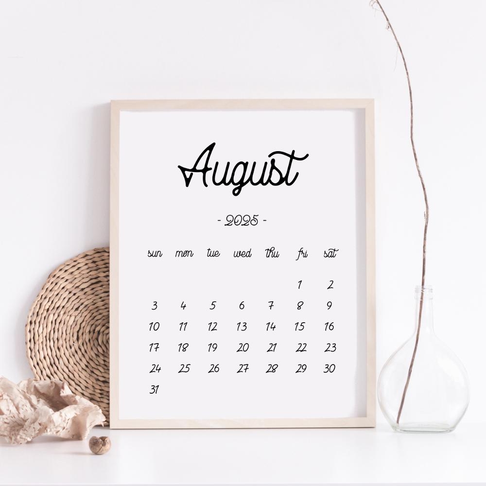 Printable Calendar August 2025 August Calendar August 2025 Baby 