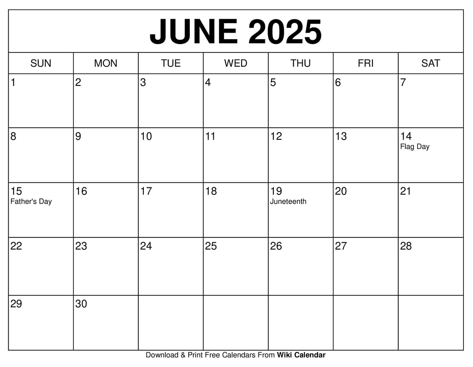 Almanac Calendar June 2025
