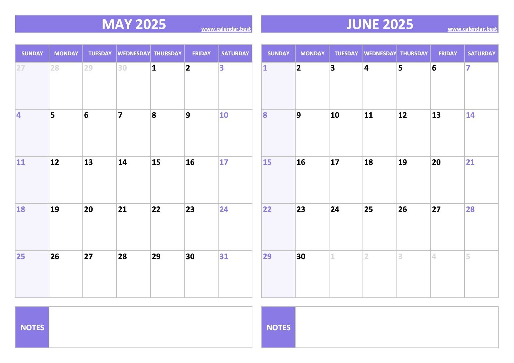 Printable May And June 2025 Calendar Free PDF U0026 JPG Downloads