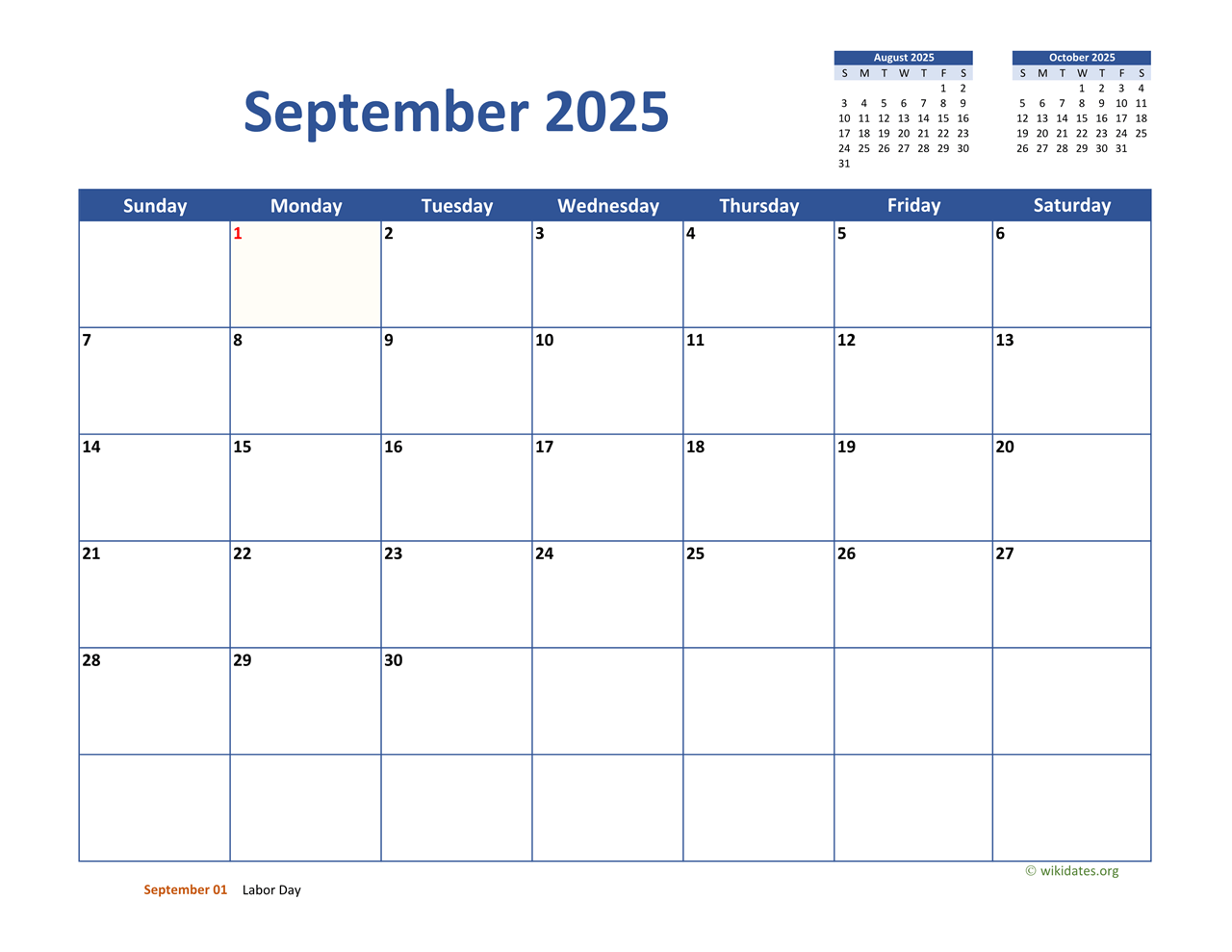Coc September 2025 Calendar