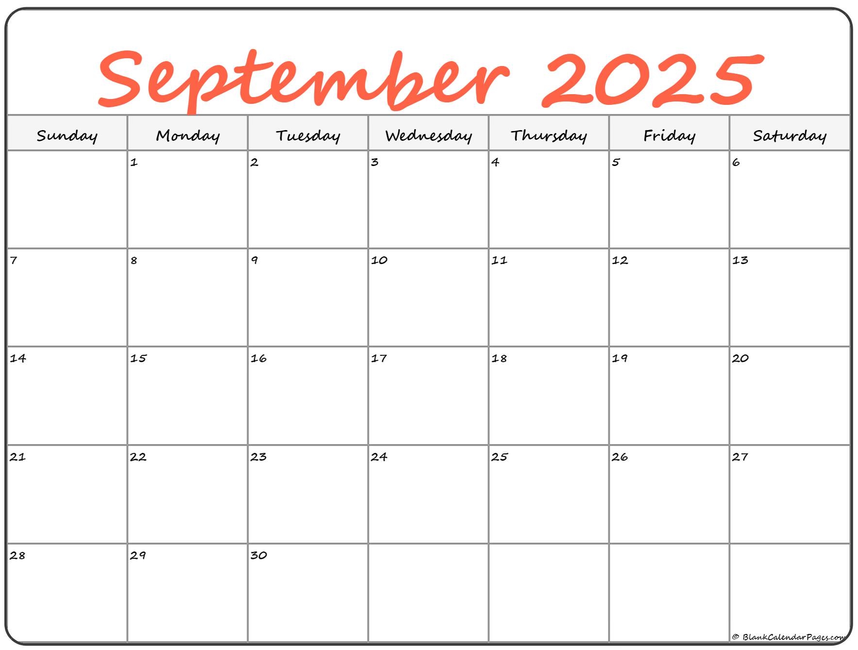 Free Printable September 2025 Calendar With Holidays