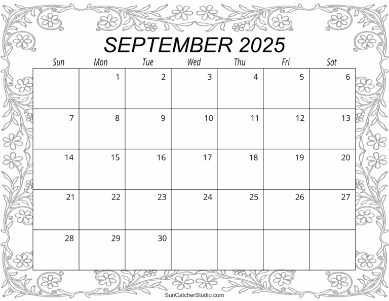 September 2025 Calendar Free Printable Free Printables Monograms Design Tools Patterns U0026 DIY Projects