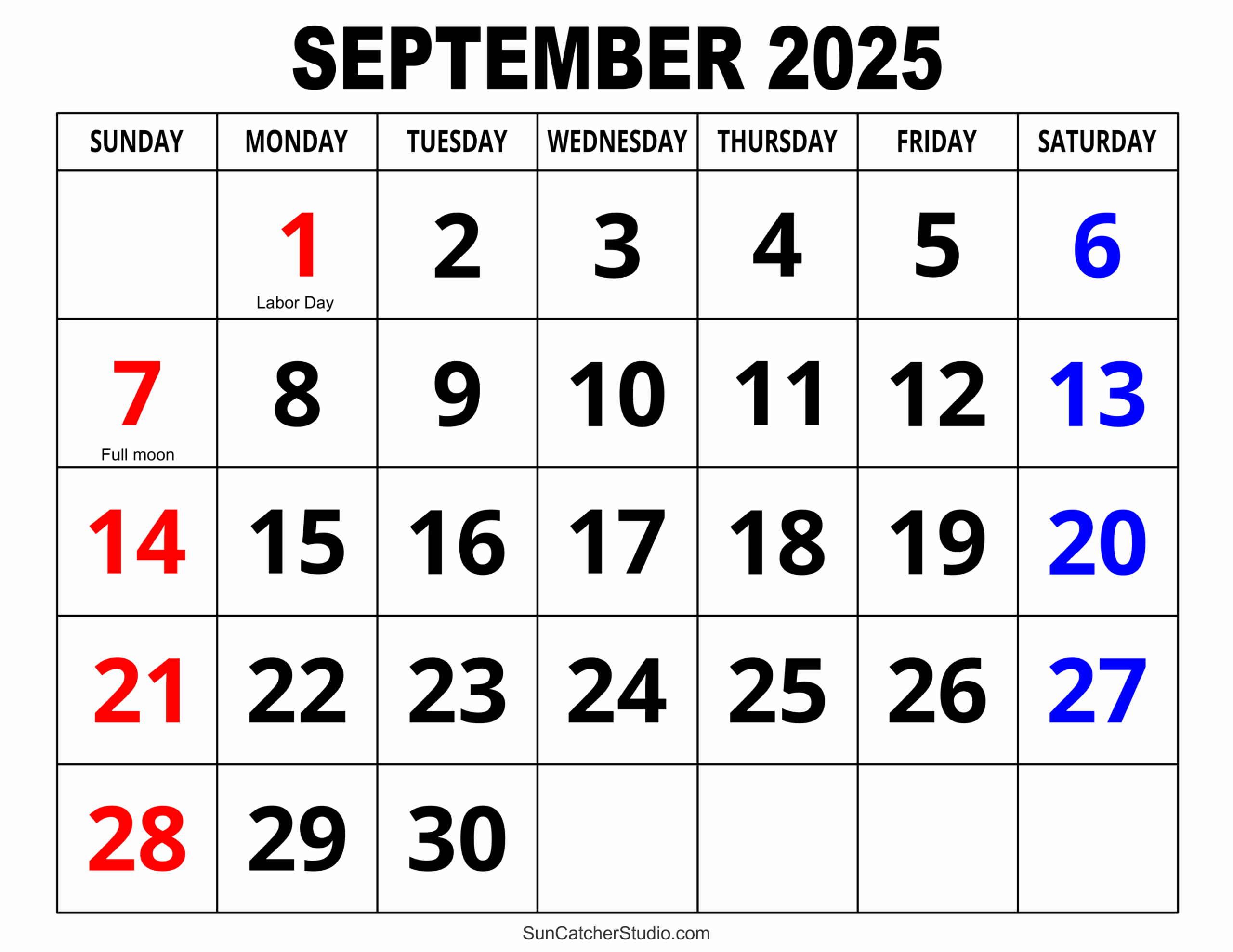 Pretty September 2025 Calendar